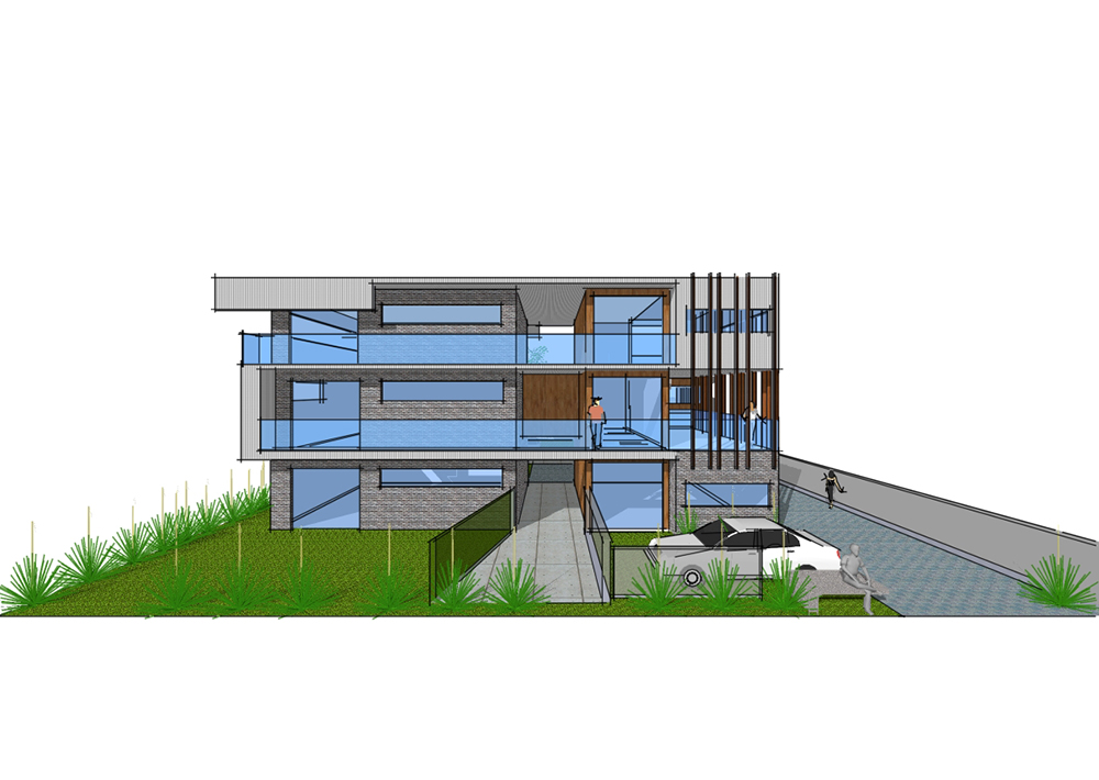 front elevation with no trees